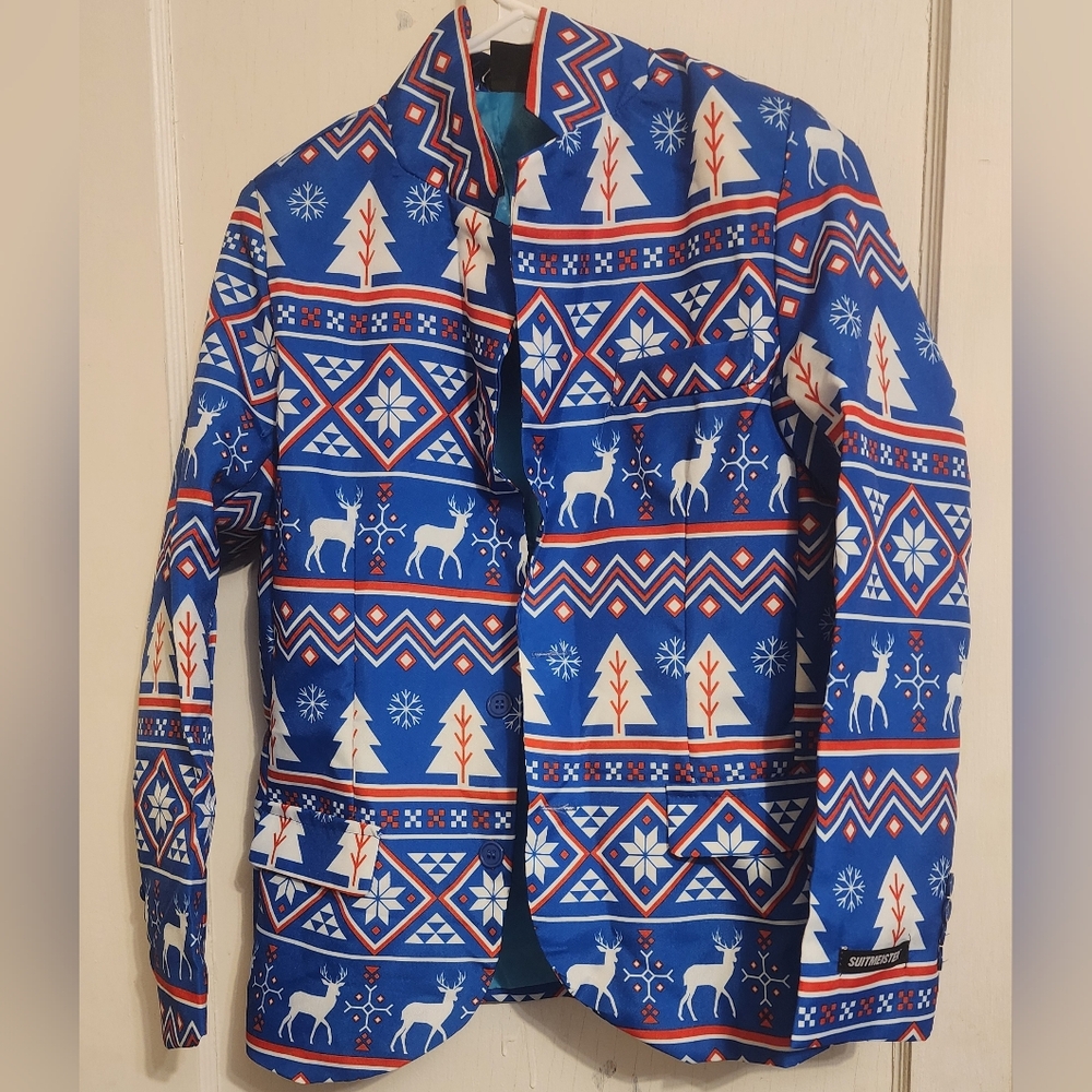 Suitmeister Blue Nordic Christmas Suit NEW - size XL